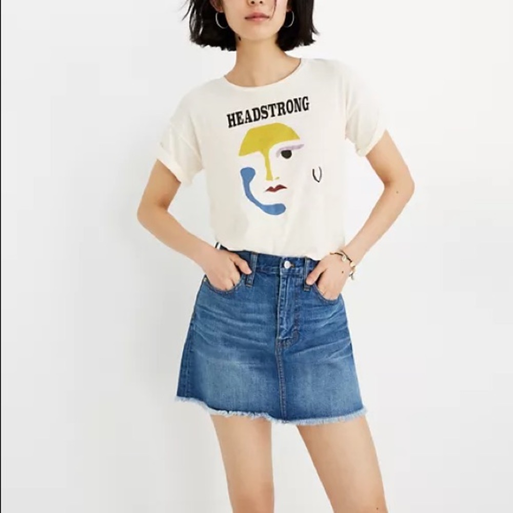 Madewell Rigid Denim A-Line Mini skirt- sz 27